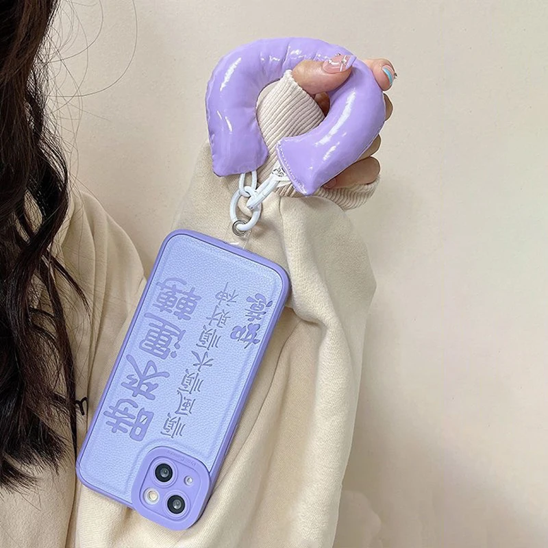 

Пуховик Ins, надувной хлопковый ремешок на запястье, ремешок для телефона через плечо, цепочка для защиты от потери, портативные ремешки для мобильного телефона