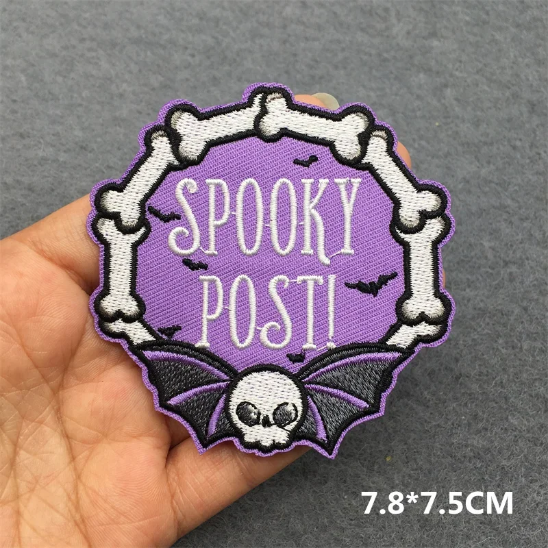Flame Skull Embroidered Punk Patch