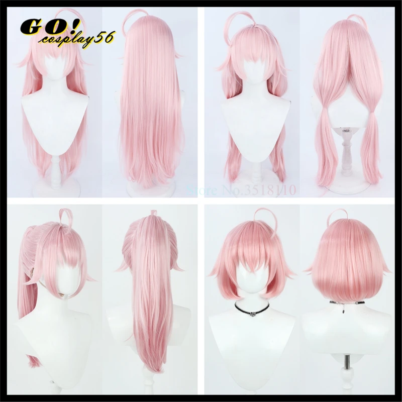 Takanashi Hoshino Cosplay Wig Light Pink Ponytail Short Long Straight Synthetic Hair Game Project MX Girls Role-play Headwear