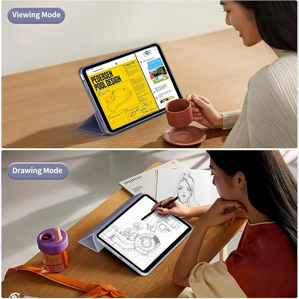 Trifold Stand Smart Cover with Soft TPU Back and Auto Wake/Sleep Function