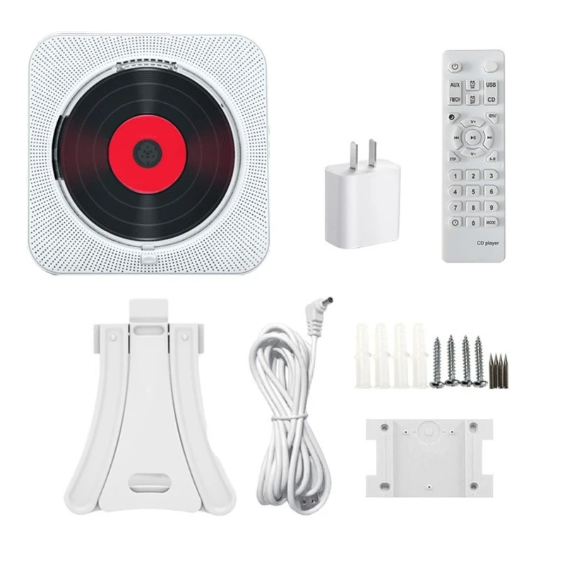 CDs Player with Bluetooth-compatible Connectivitys Speakers Portable for Car and Home Use Includes Remote USB H8WD