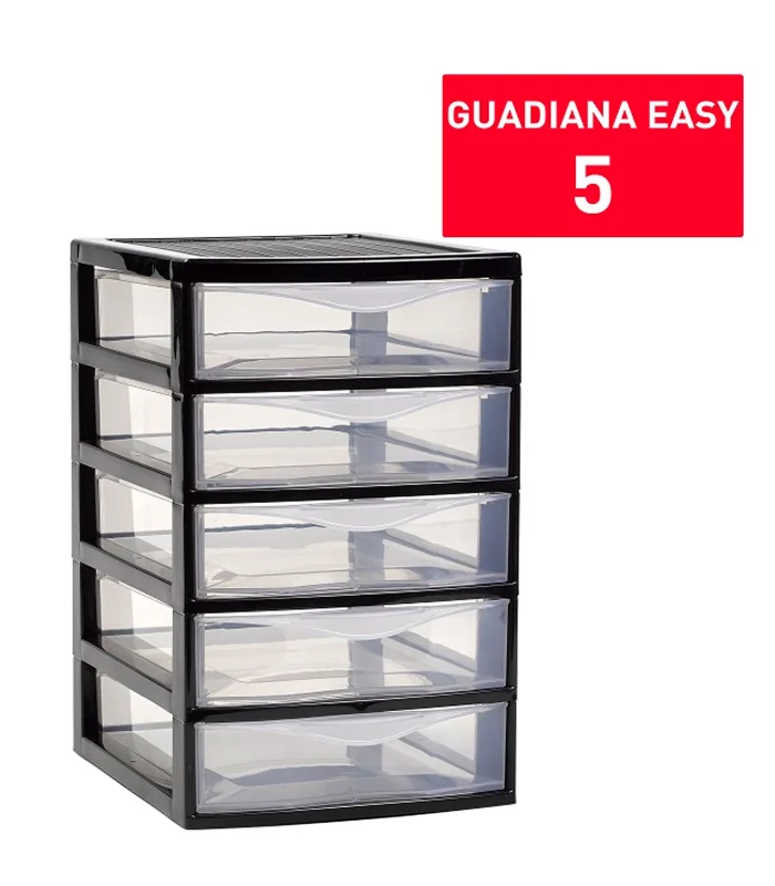 Cajonera Guadiana Multiusos - Torre Sobremesa Organizador, 3 cajones  (Negro)