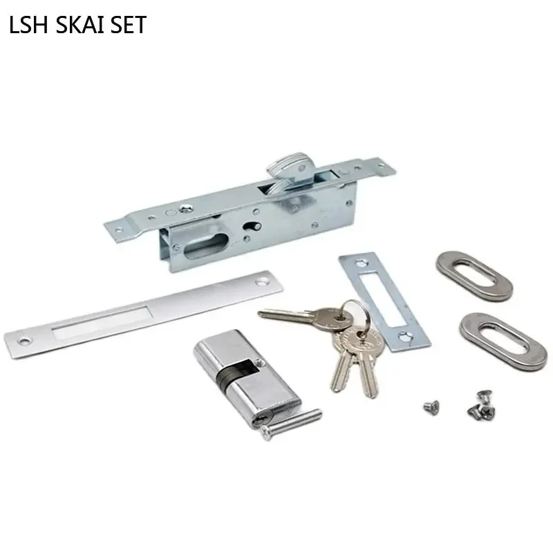 Kitchen Balcony Sliding Door Hook Lock Strong and Durable Zinc Alloy Stealth Security Lock with Keys Indoor Hardware Accessories