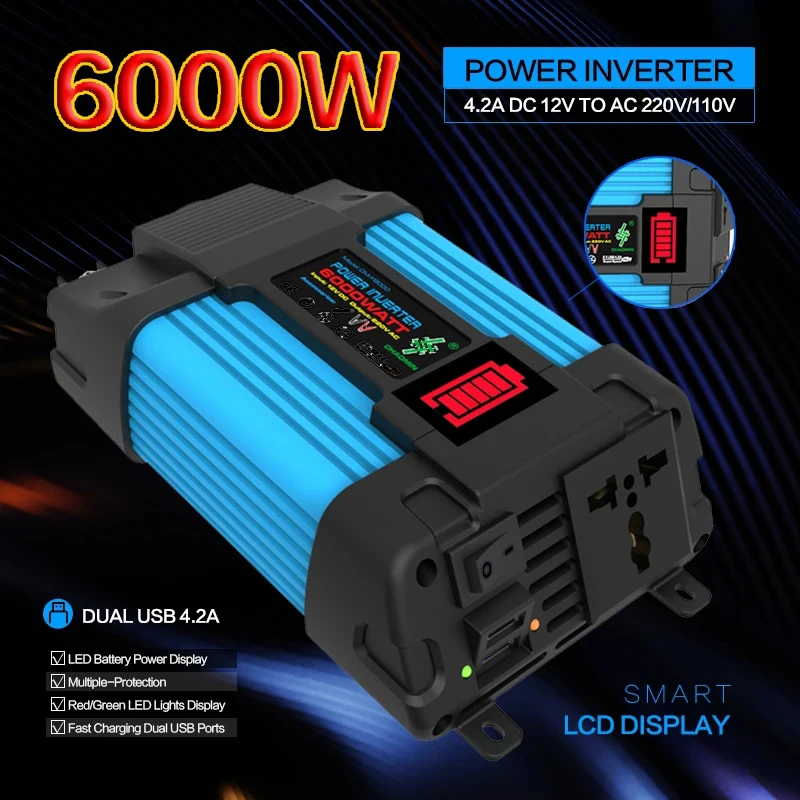 Solar Charger Inverter DC 110V/220V Solar Panels System 12V Battery Charge Controller 6000W Solar Inverter Complete Power Generation
