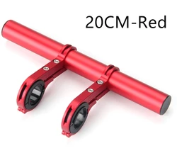 Adjustable Bicycle Handlebar Extension Bracket and Headlight Mount (20CM-Red)
