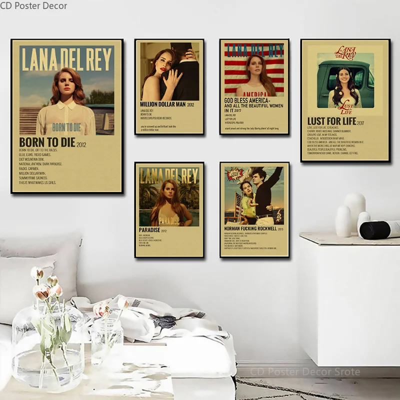 Lana Del Rey Vintage Kraft Paper Poster Born To Die Wall Art Decor ▻   ▻ Free Shipping ▻ Up to 70% OFF