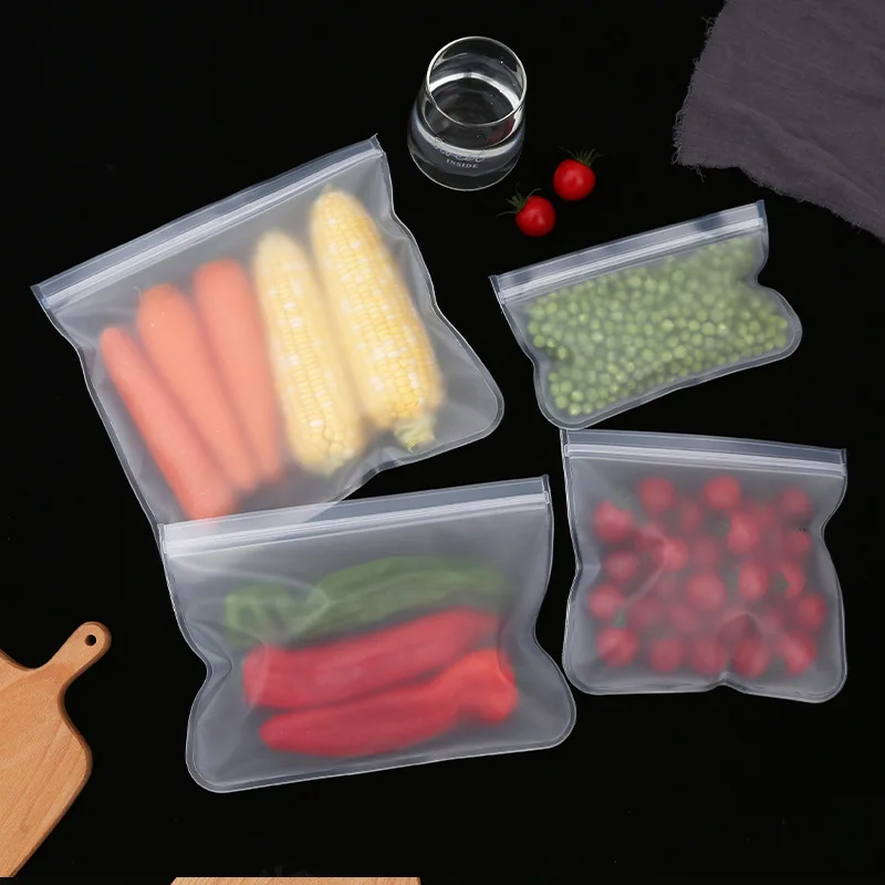 10Pcs Reusable Thick Silicone Food Storage bags Zip Lock Freezer Bag Leak  Proof
