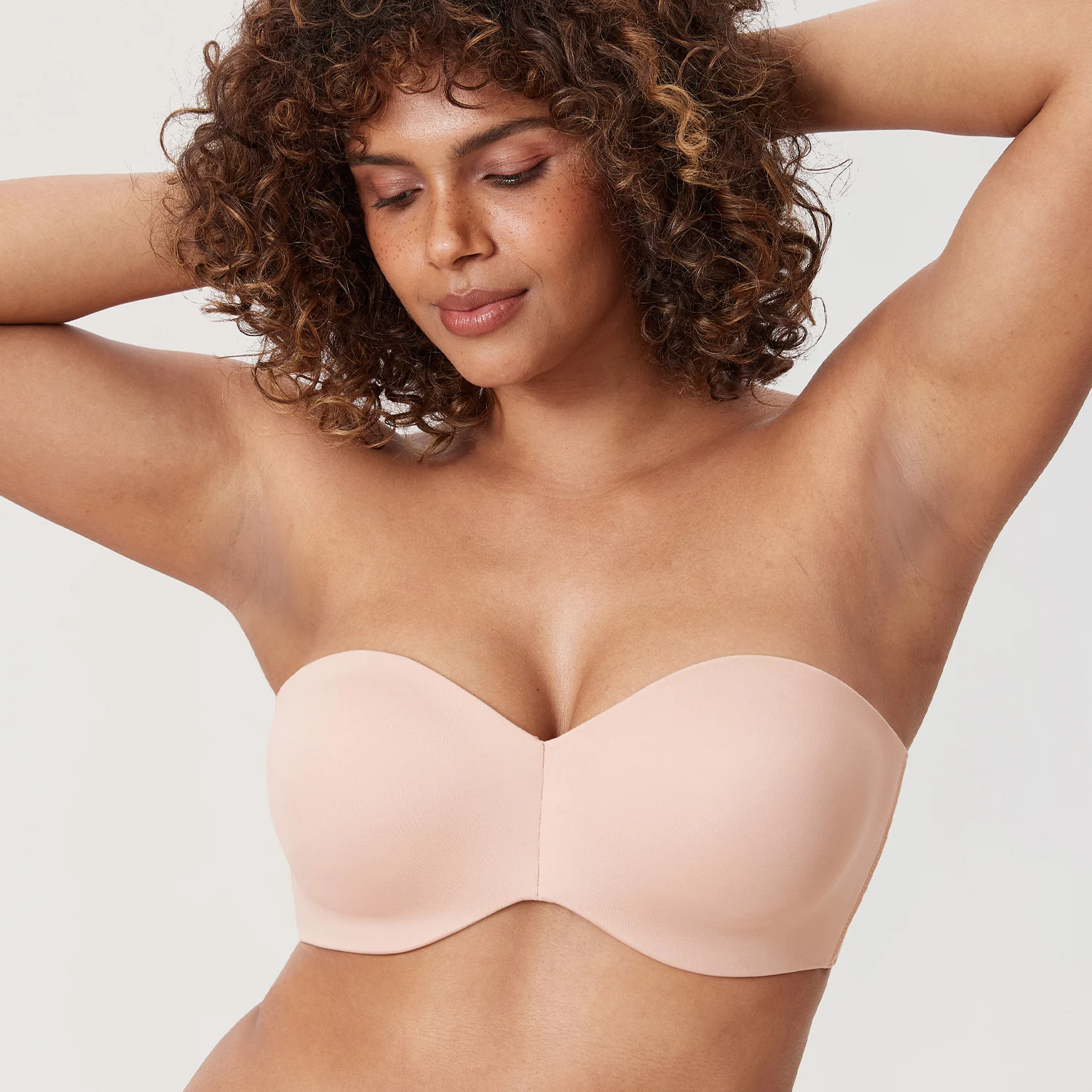DELIMIRA Women's Strapless Bra Unlined Underwire Minimizer Plus Size Support Silicone Grip Multiway Full Coverage