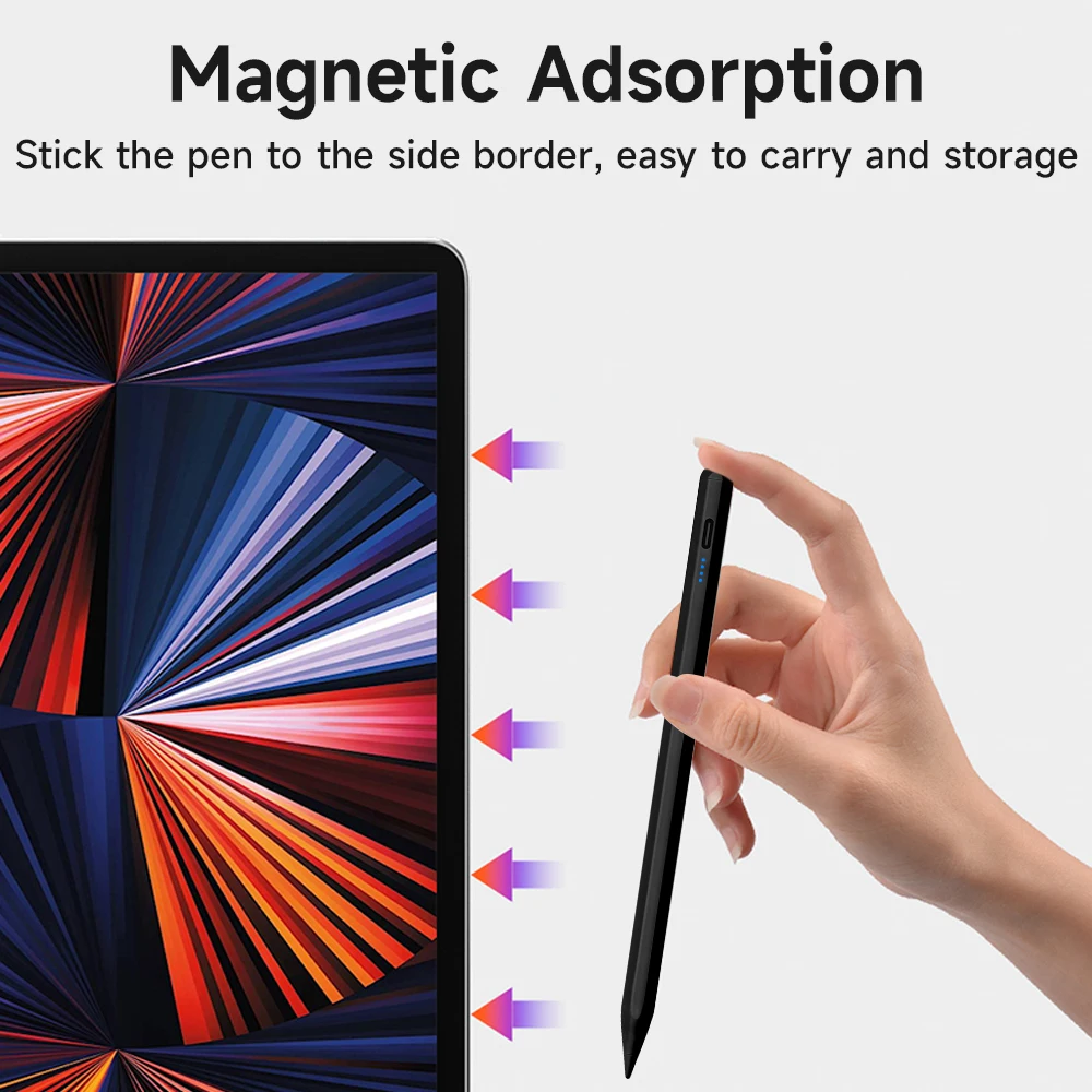 Palm Rejeição Stylus Pen para Ipad Apple Pencil 2023 Versões Posteriores Air Mini 10th Pro6 Caneta de Adsorção Magnética Cor - Imagem 3