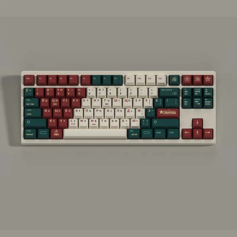 Echome-língua Russa Tema Teclado Pbt Dye-sublimação Retro Usr Perfil Cereja para Teclado Mecânico - Imagem 3