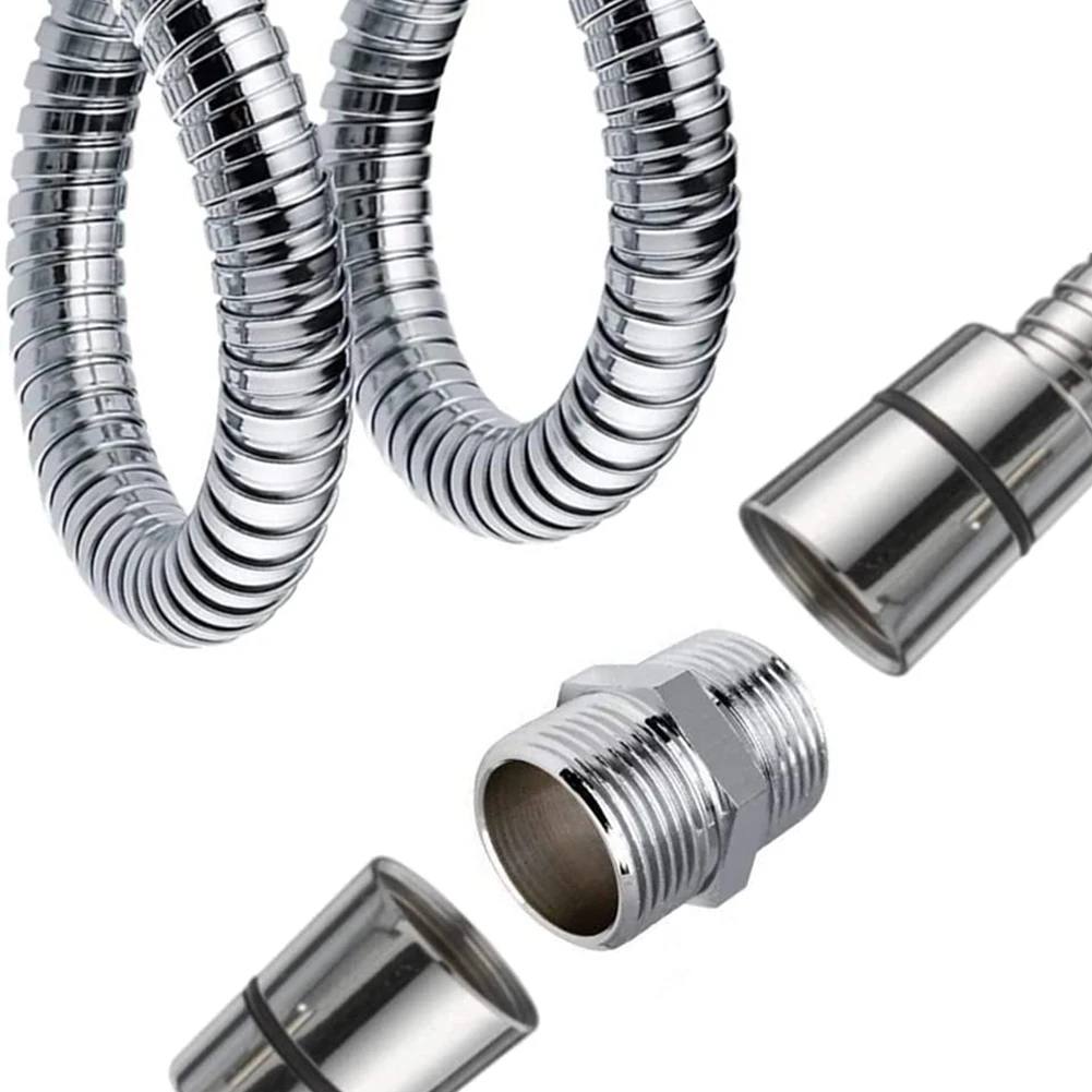 

1pc G1/2 Chrome Brass Length Extender Shower Connector For Extra Long HoseThreaded Connector For Tap Adapter Faucet Fittings