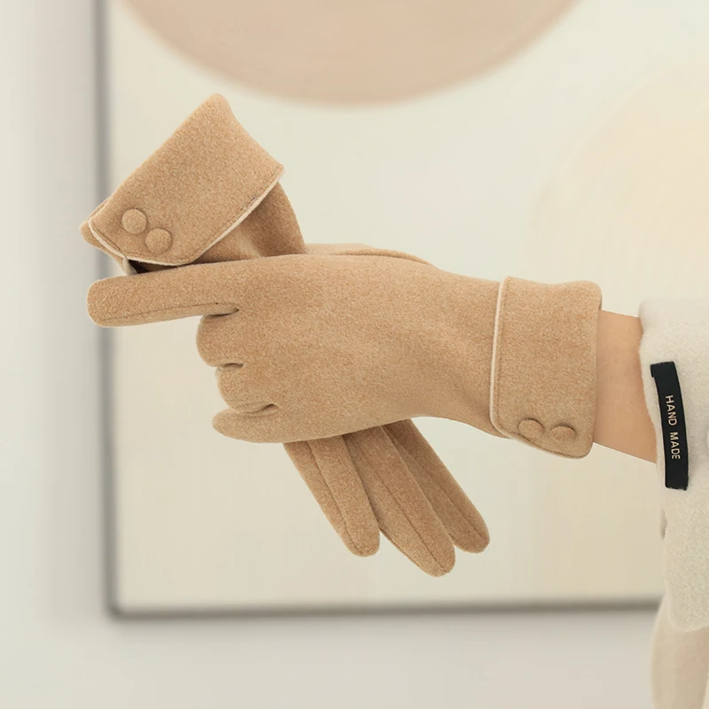 1 Pair of Women's Warm Gloves, Suitable for Women, with Velvet Lining, Windproof and Cold-Resistant, Available in Multiple Colors, Elegant and Stylish Gloves - 4