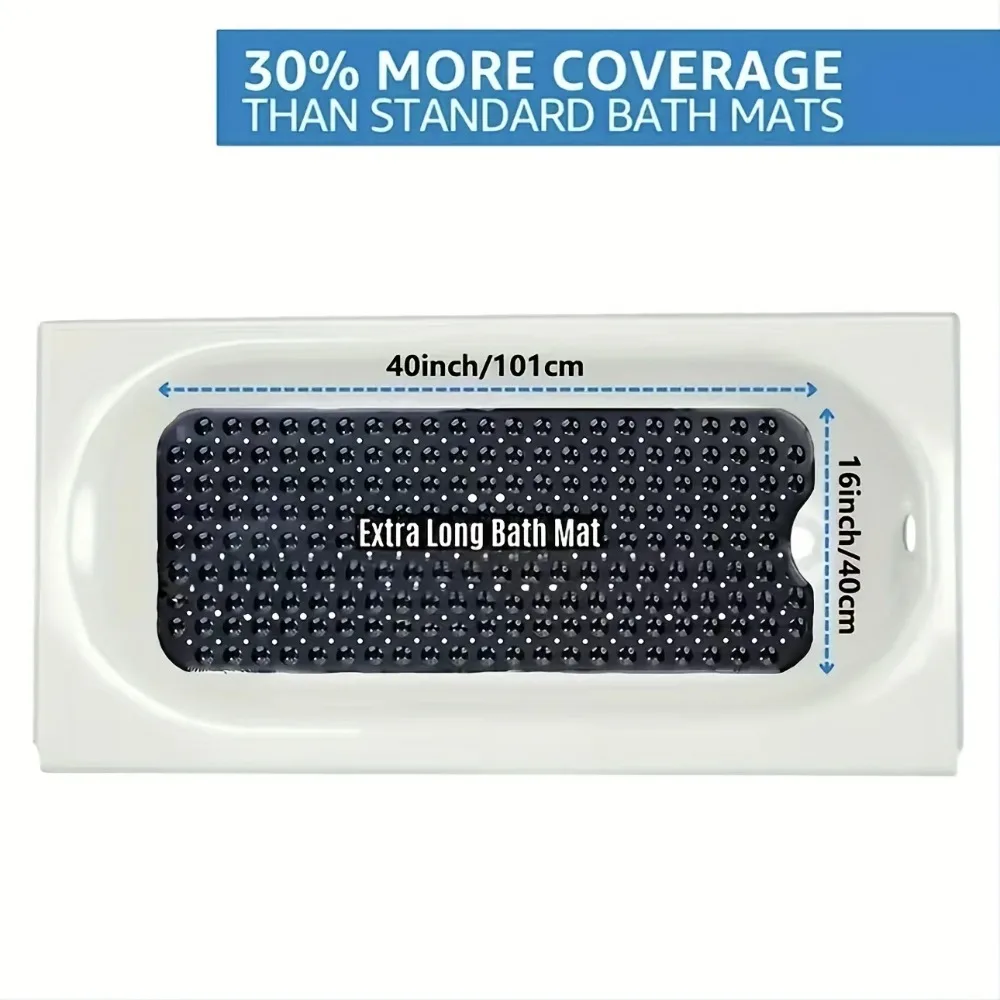 non-slip bathtub mat shower mat  with drain holes and suction cups machine washable household bathroom shower carpet bathroom 2