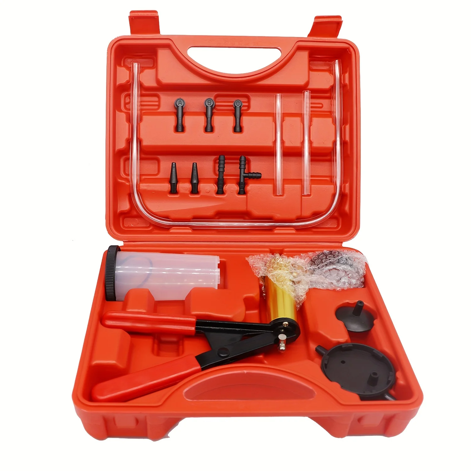 Vacuum Pistol Pump Tester Kit Aluminum Pump Pressure Vacuum Gauge Automobile Hand Tools Brake Fluid Drain Tool brake bleeder kit