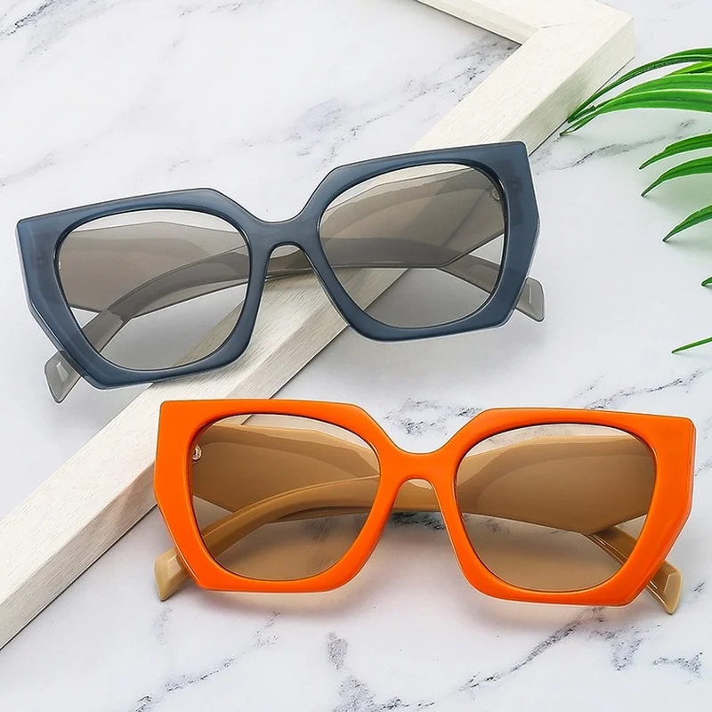 

Солнцезащитные очки в стиле панк UV400 для мужчин и женщин, квадратные солнечные, в винтажном стиле, оранжевые, с защитой от ультрафиолета