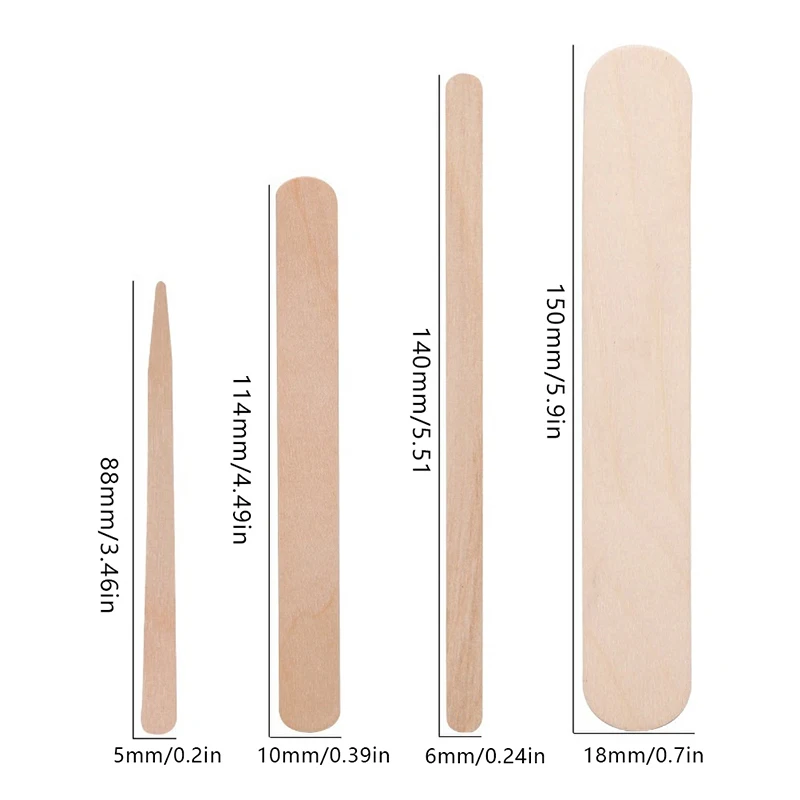 Wood Hair Removal Spatula 100Pcs Wooden Hair Removal Wax Stick Disposable Depilation Spatula Wood Face Eyebrows Waxing Spatula Woman Beauty Tool