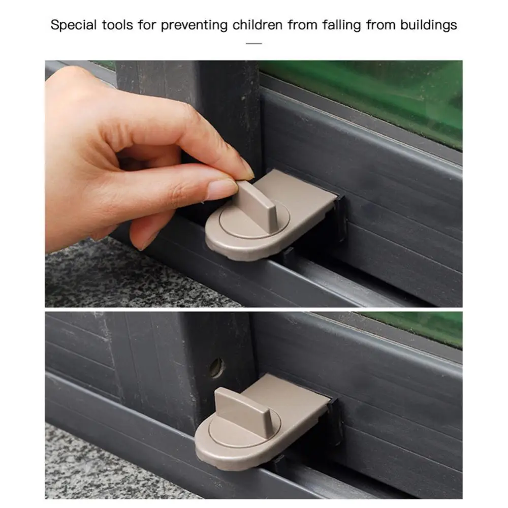 Description Picture 6 of item1/2PCS Sliding Window Lock Sash Stopper Cabinet Locks Straps Door Restrictor Baby Kids Child Safety Anti-Theft Home Security