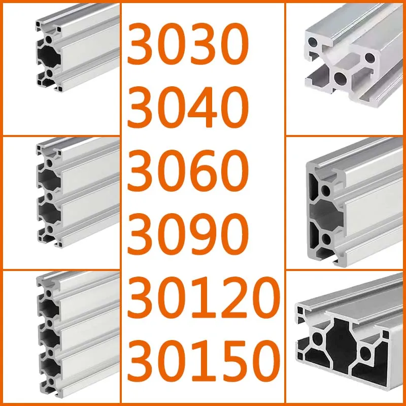 3030 3040 3060 3090 30120 30150 Aluminum Profile DIY Framework Linear ...