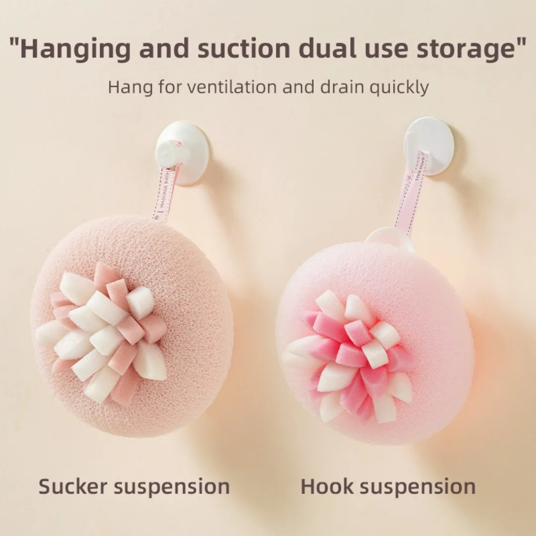 Soft Mesh Handheld Bath Sponge Balls Cleanser Brush Shower Body Care Exfoliating Scrubber Gentle Massage Bath Ball Bathing Brush