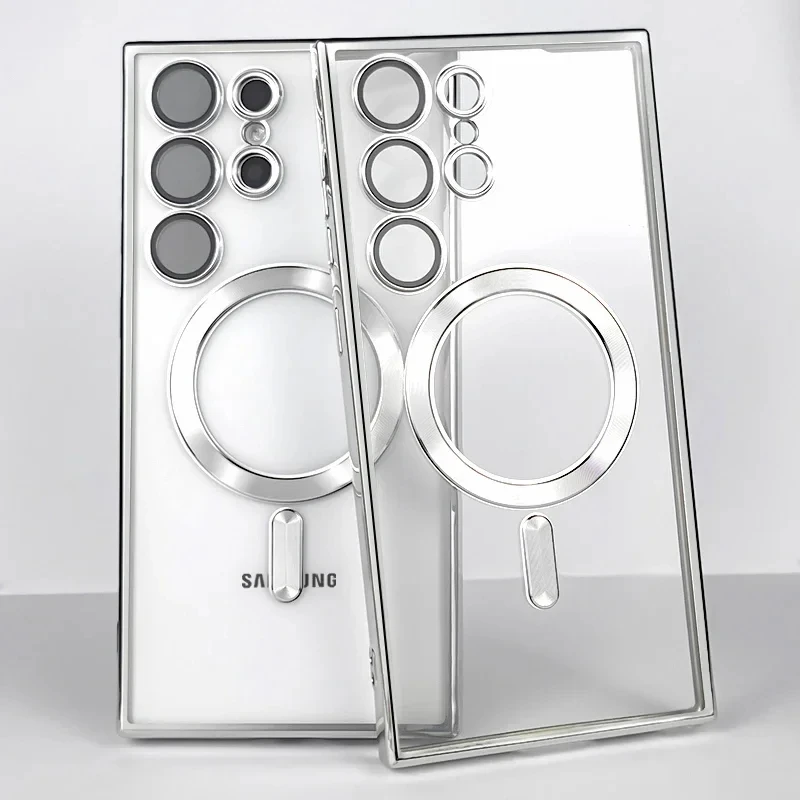 Luxury Plating Magnetic Wireless Charging Case Cover