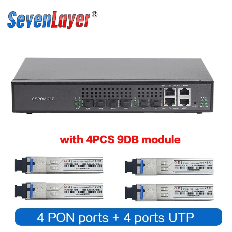 HIOSO EPON OLT 4PON Ports FTTH CATV GEPON OLT Fiber Optic High Quality 1.25G pr