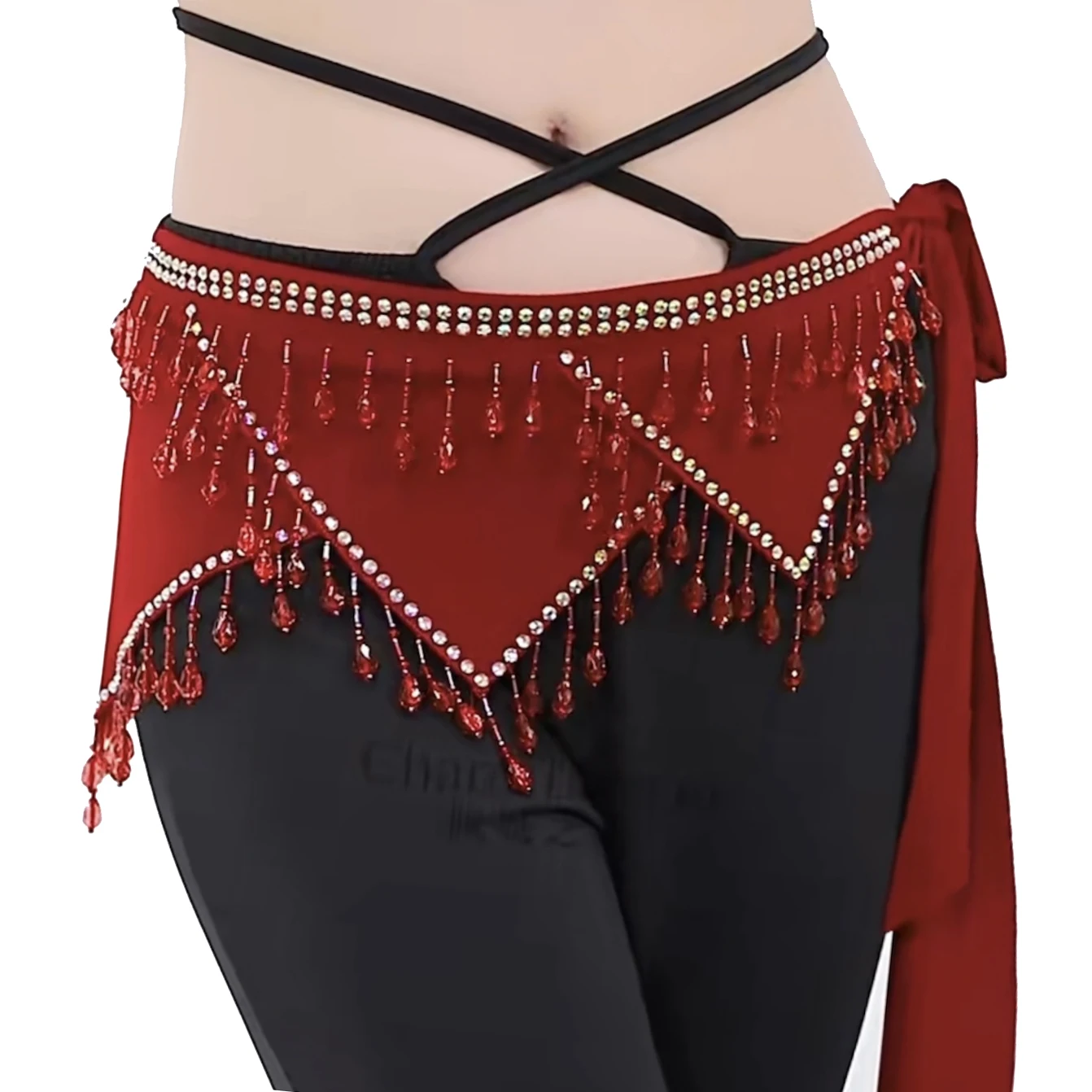 

Hand Made Beaded Belt Triangular Belts Tribal Ornate Cotton Shawl Hip Scarf Shinny Belly Dance Hip Wrap with Beads