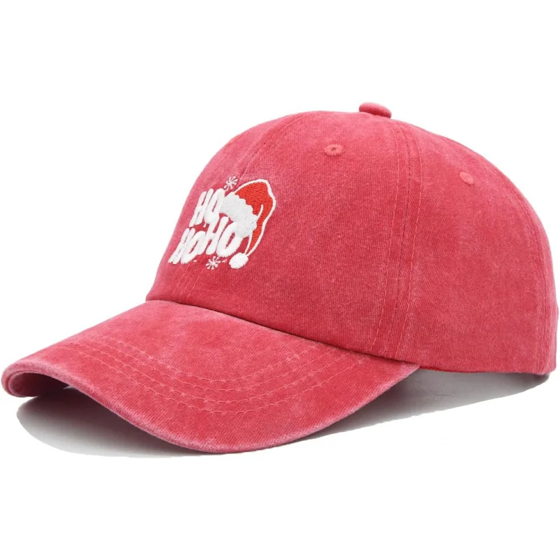 Adult Christmas baseball cap, vintage broken embroidery cotton cap