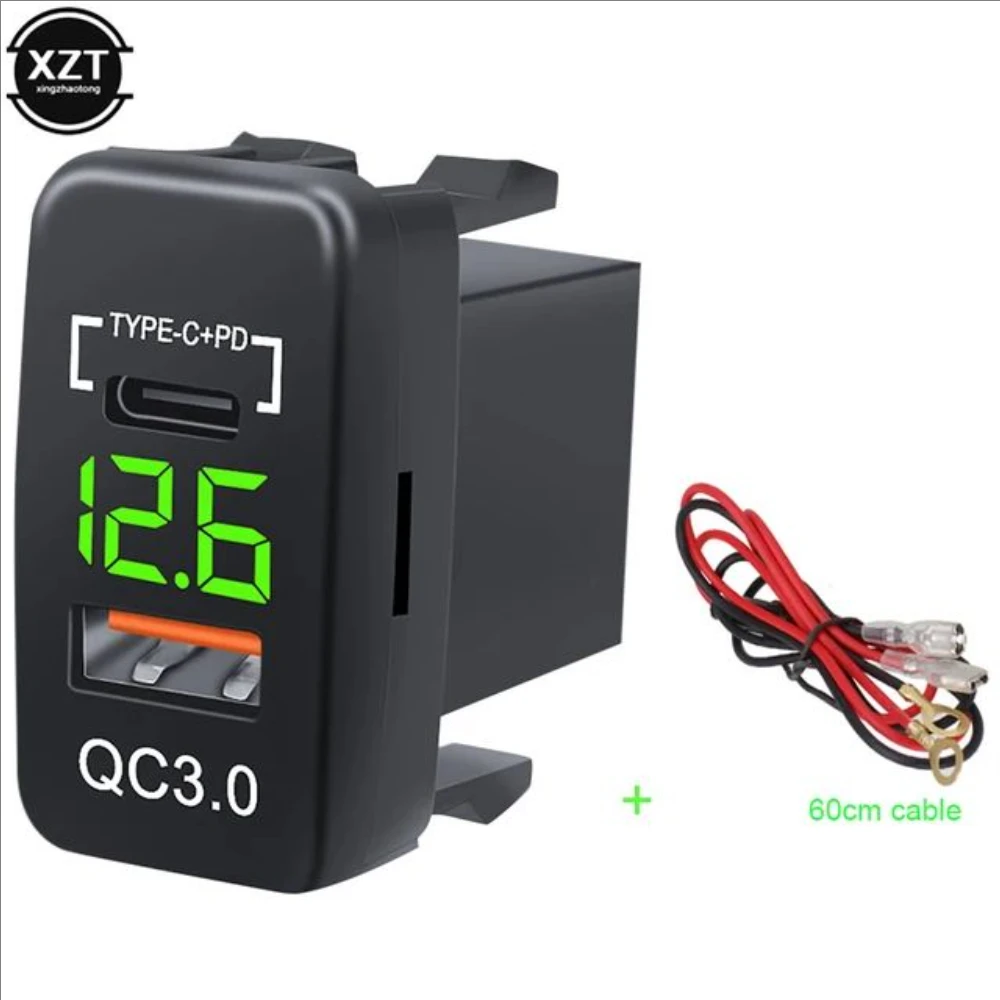 Heißer Verkauf 12V-24V Auto QC3.0 Typ C PD mit LED Voltmeter Outlet Wasserdichte Ladegerät Adapter USB Lade Port für Auto Marine – Detail 1