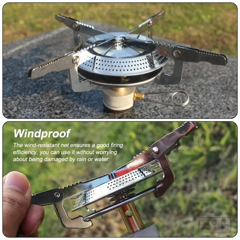 Camping Stove Cooking Burner Mountaineering Cooker Stainless Steel Cookware