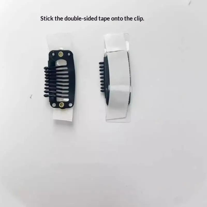 Set di 6/10 clip a scatto per parrucche, clip adesive bifacciali a forma di U, clip professionali per extension di capelli, per frangia e fermagli per capelli - immagine 3