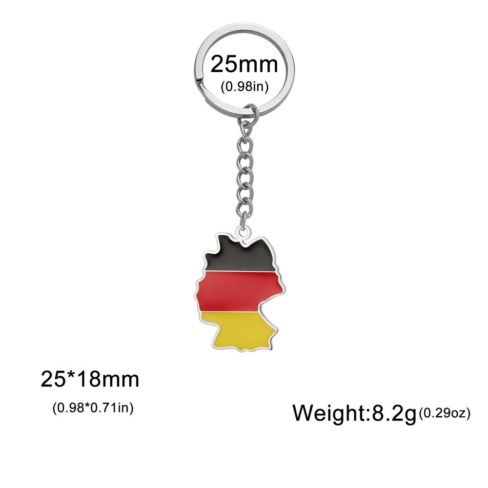 Eueavan Deutsche Karte Anhänger Schlüsselanhänger Frauen Männer Edelstahl Deutschland Flagge Ethnische Auto Schlüsselanhänger Ring Neue Trend Schmuck Geschenke – Detail 18