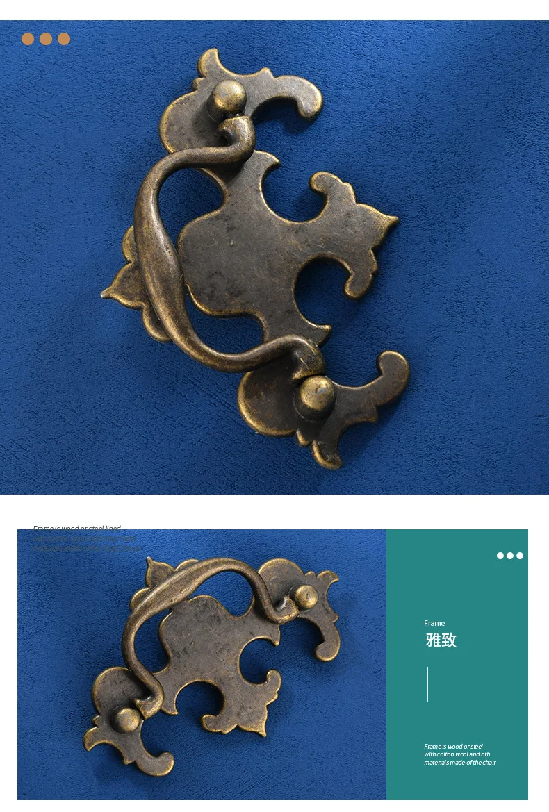 Description Picture 6 of item-408 European antique cabinet door handle drawer closet door hardware strip small handle