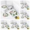 3pcs Letters and wreaths home bathroom floor mats Bath mat modern bathroom accessories rug Toilet mat Bathtub anti-slip carpet 1