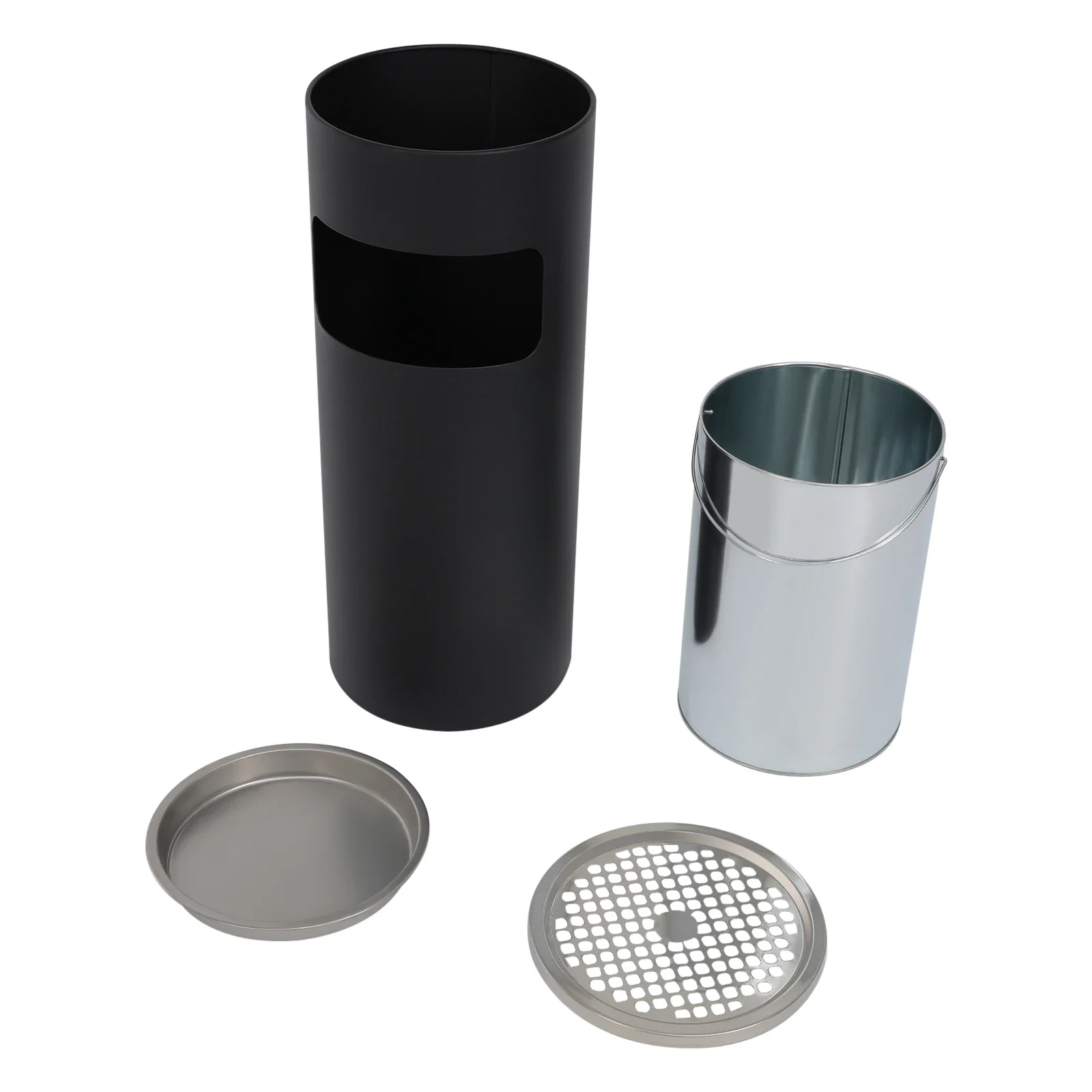 2-in-1-Edelstahl-Aschenbecher mit Inneneimer, 30 l Standaschenbecher, Mülleimer, großes Fassungsvermögen, 61 x 25 cm – Detail 3