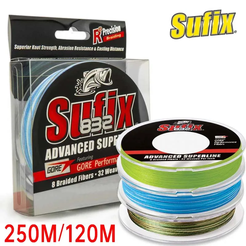 Lenza Intrecciata Sufix 832-Lunghezza: 120M/250M, Diametro: 0.1Mm-0.42Mm, Dimensioni: 30-86Lb Pe Power Linha Multifilamento