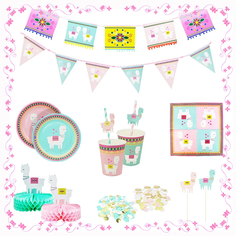 

Alpaca Themed Birthday Party Tableware, Paper Plates, Cups, Straws, Banners, Alpaca Birthday Parties, Baby Shower Decorations