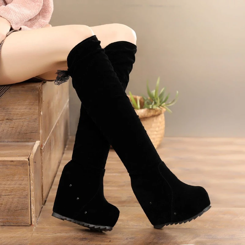 over the knee wedge boots uk