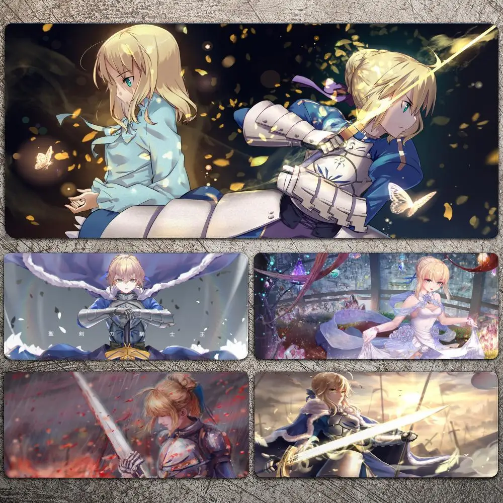 

Anime Girl Saber Fate Stay Night Mousepad Large Gaming Mouse Pad LockEdge Thickened Computer Keyboard Table Desk Mat