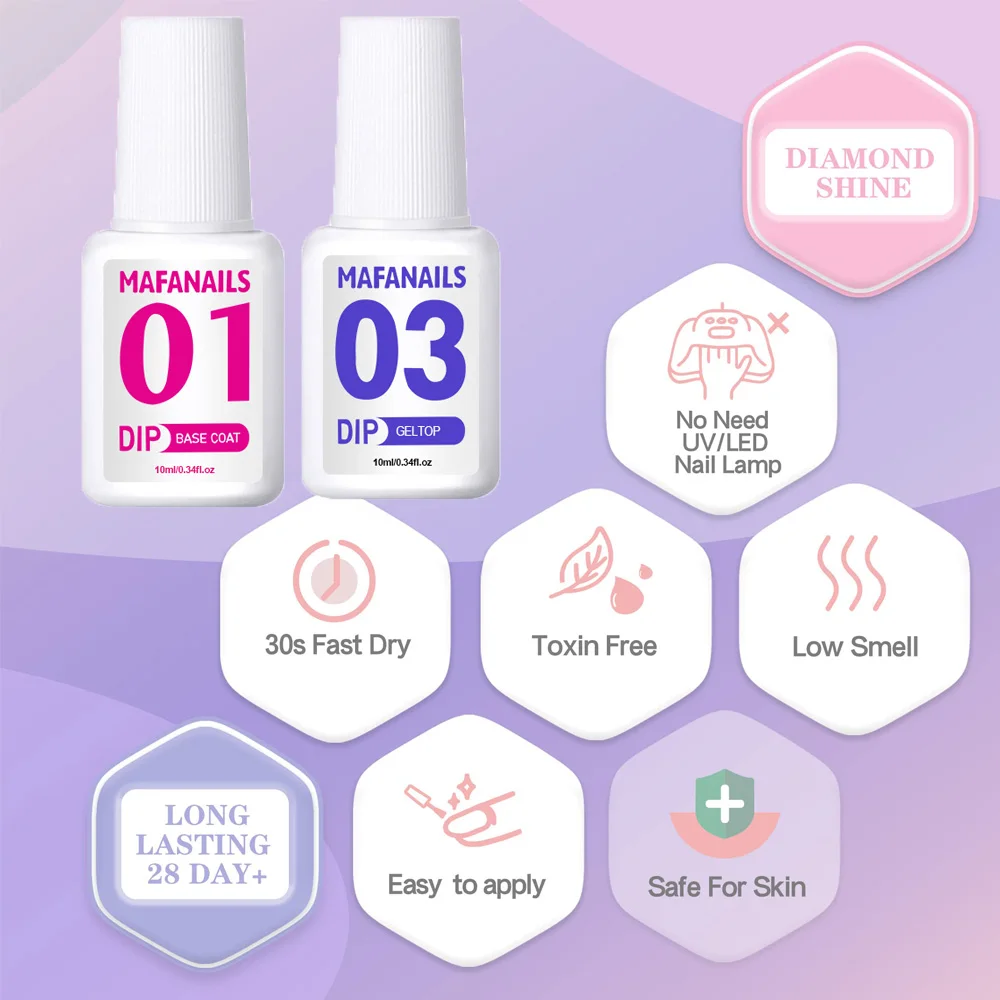 10ml Dip Powder Liquid 4-Step Dipping Powder System Essential Set Activator/Base Top Coat No Curing Needed Nail Manicure Salon nail powder,nail powder set