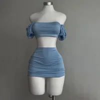 Carly Puff Sleeve Strapless Skirt Set 2