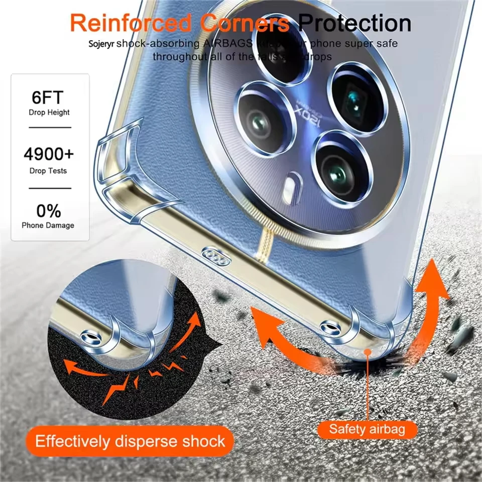 Shockproof Clear Silicone Phone Case with Airbag Protection