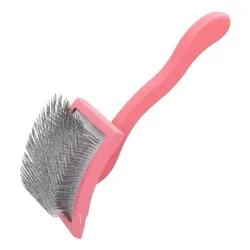 Ultimate Pet Grooming Hair Remover - Long Handle, Reusable Deshedding Rake (Pink)