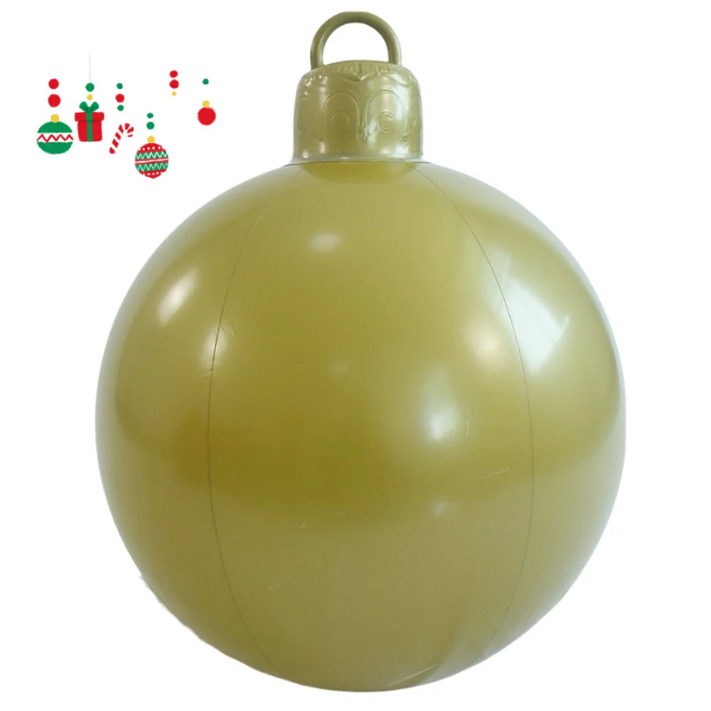 thumbnail image 1 of Bola inflable navideña de 60 cm, bolas decorativas de PVC para árbol de Navidad, bola colgante grande, adornos para patio y fiesta de Año Nuevo, 1 of 5