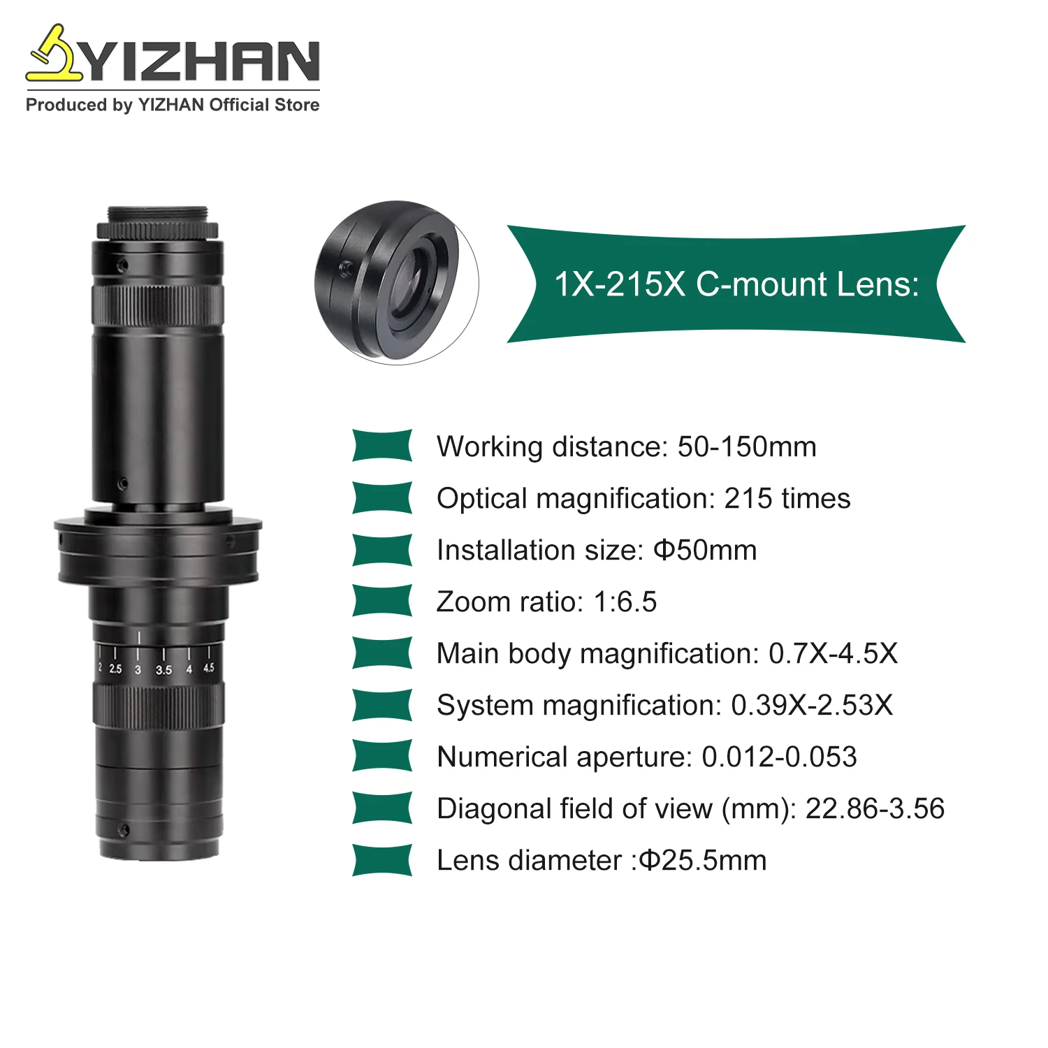 YIZHAN 60MP 4K UHD USB 디지털 현미경 전자제품용 HDMI 60FPS 215배 줌 렌즈 VGA 30fps 수리 납땜 견고한 브래킷