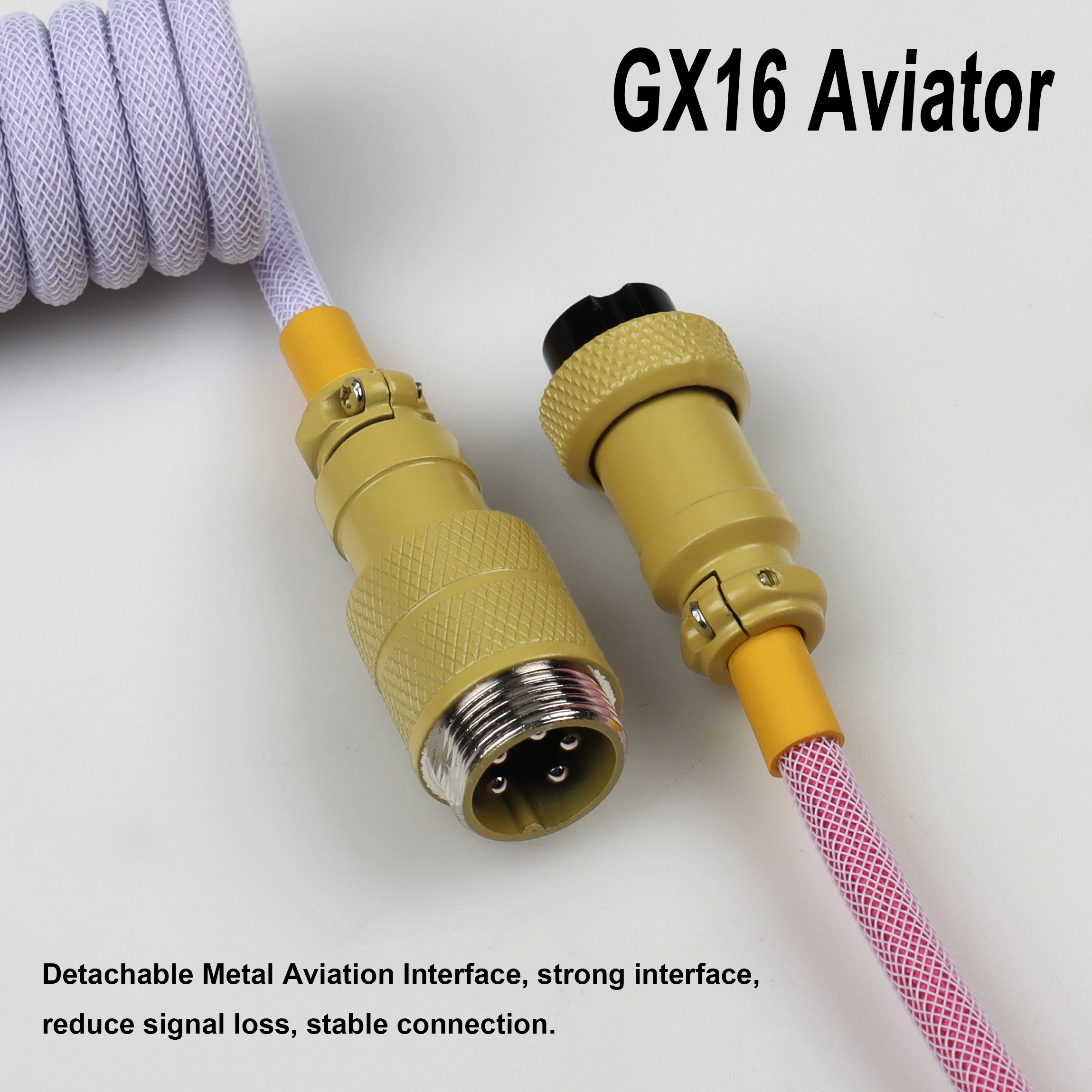 Lano-usb c para Usb c Teclado Mecânico Cabo Coilde Conector Aviador Metal tipo c Interface Presentes para Gamer - Imagem 2