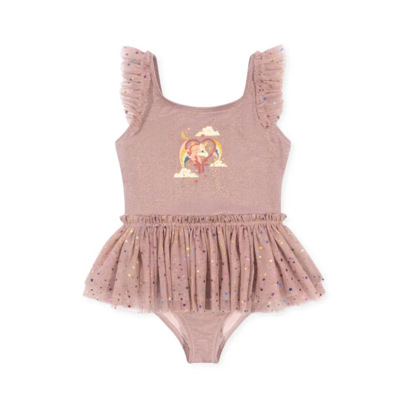 OUYANG&IVAN Kids Swimwear Sets Ss25 Ks New Summer Girls Cute Print Swimming Suits Child Fashion Bikini Sets 3