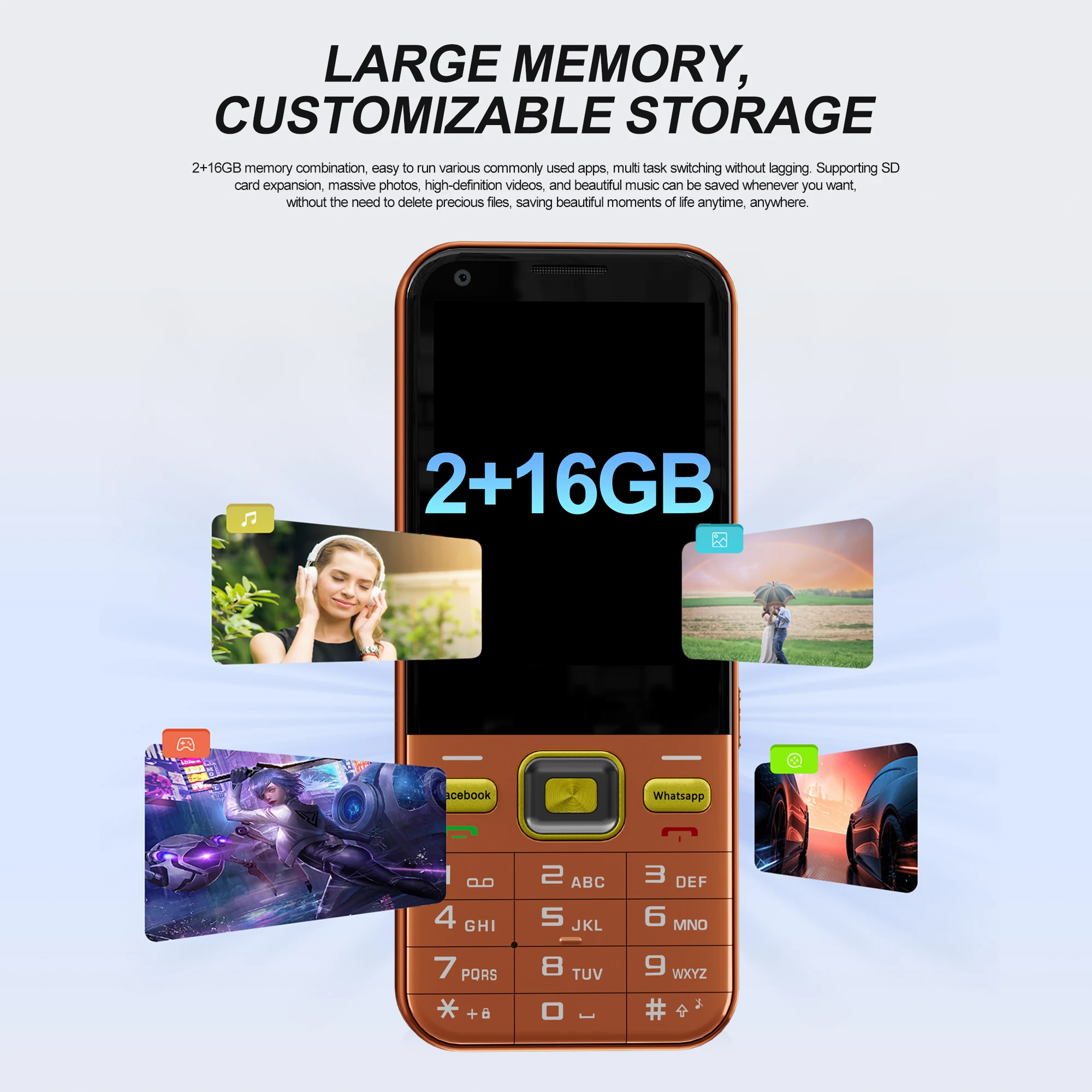 SERVO F6 Ultra Touch Screen Smartphone 4G LTE Android OS 2GB+16GB WiFi Flashlight Dual SIM Standby T9 Button Smart Mobile Phones