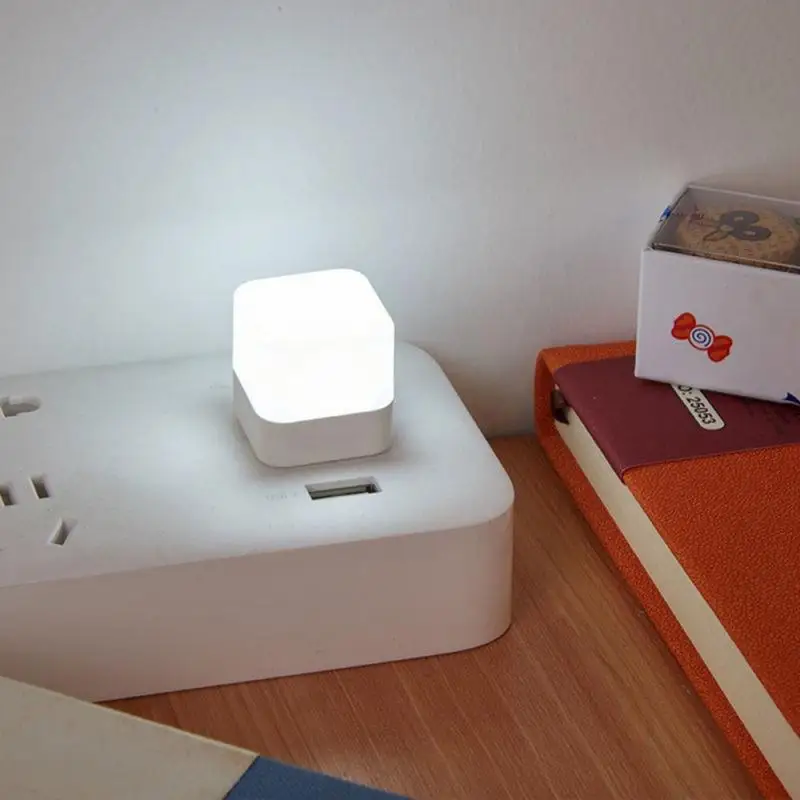 LED Light USB Night 5V Small Plug Lamp PC Mobile Power Charging Mini Book Eye Protection Square Reading
