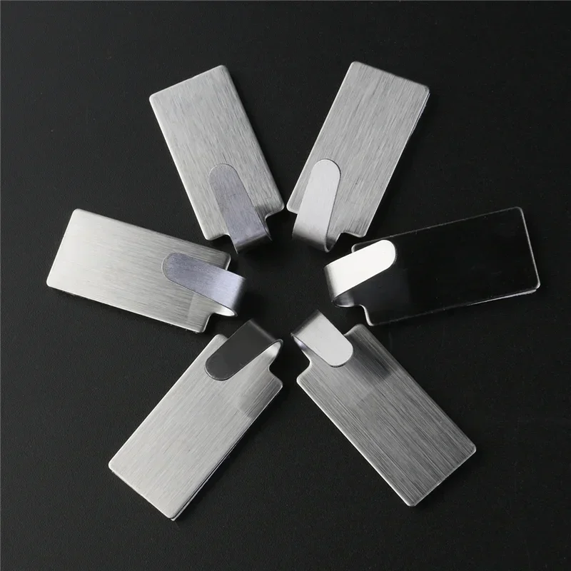Adhesive Stainless Steel Towel Hooks Towel Racks Wall Hooks 12pcs For Kitchen Bathroom Self-Adhesive Stainless Steel Hook