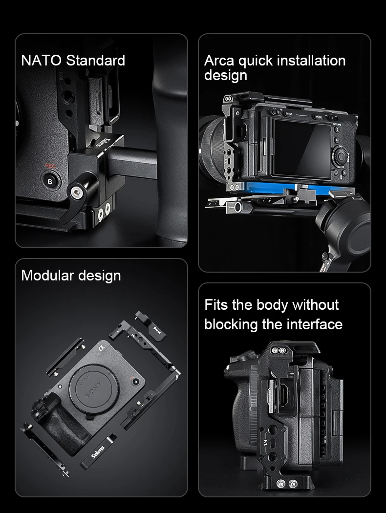 Camera Full Cage for SONY FX3/FX30 with Multiple Expansion Holes Aluminum Alloy
